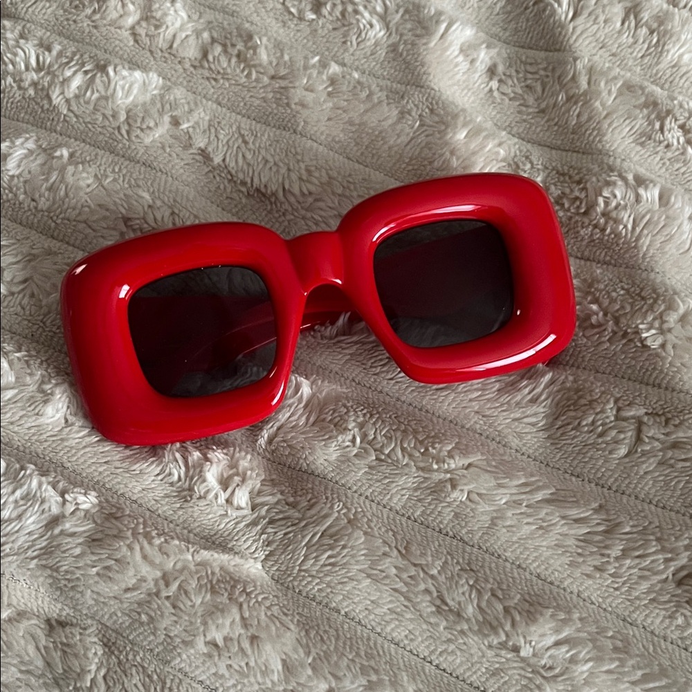 Bold Red Square Sunglasses